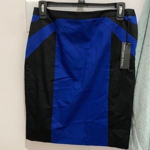 Blue and black express geometric pattern pencil skirt NWT size 4